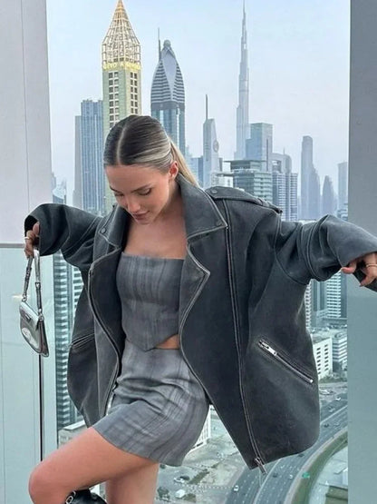 Loose Suede Jacket | Comfortable Casual Design with Zipper Pockets 2