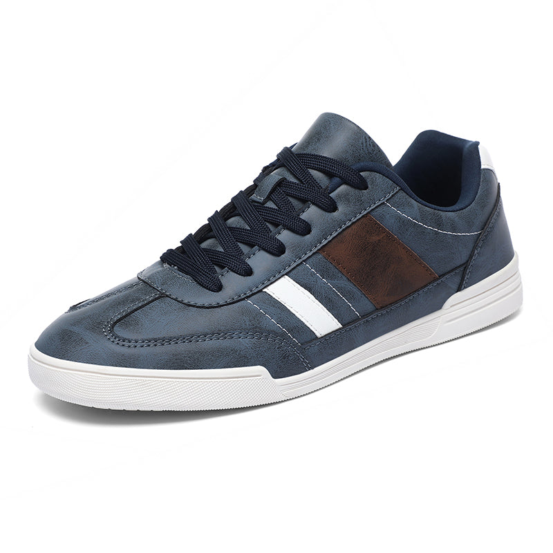 Low-Top Vegan Leather Sneakers with Rubber Sole and Contrast Stitching for Everyday Comfort 3