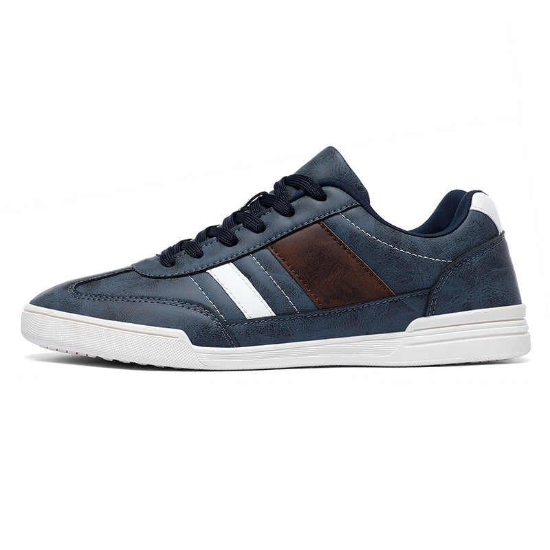 Low-Top Vegan Leather Sneakers with Rubber Sole and Contrast Stitching for Everyday Comfort 4