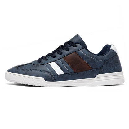 Low-Top Vegan Leather Sneakers with Rubber Sole and Contrast Stitching for Everyday Comfort 4