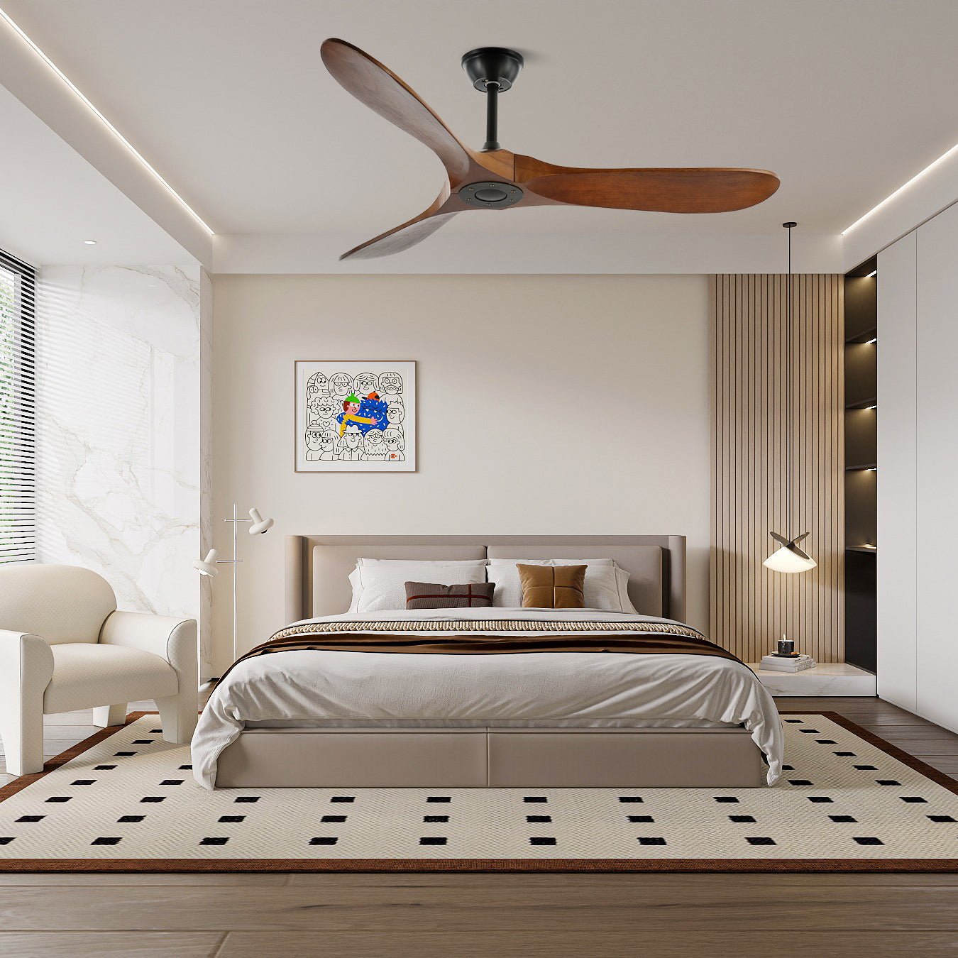 Low Profile Ceiling Fan | Modern Flush Mount Design with Quiet Operation 2