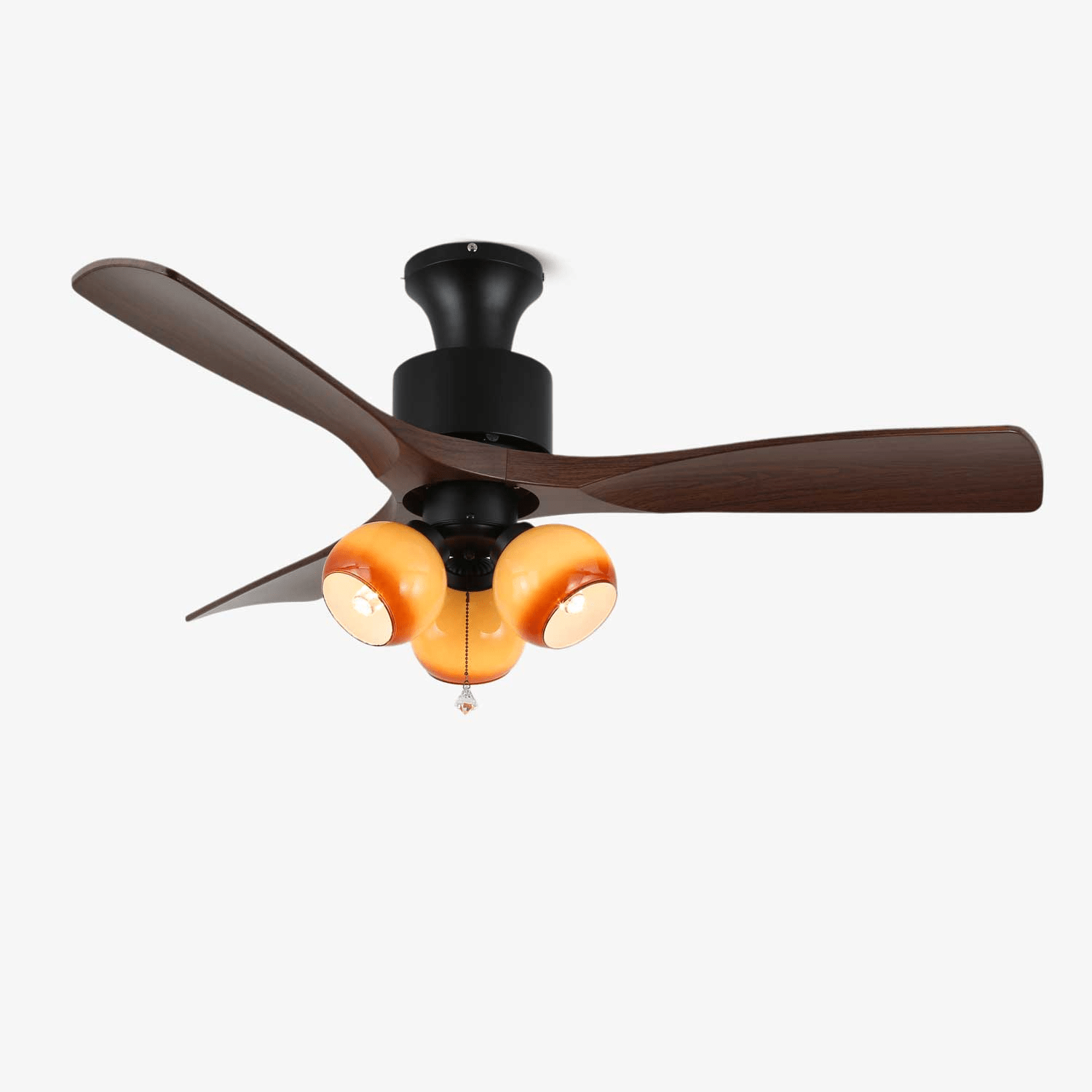 Lumo Orb | Modern Ceiling Fan Light with Gradient Amber Globes 1