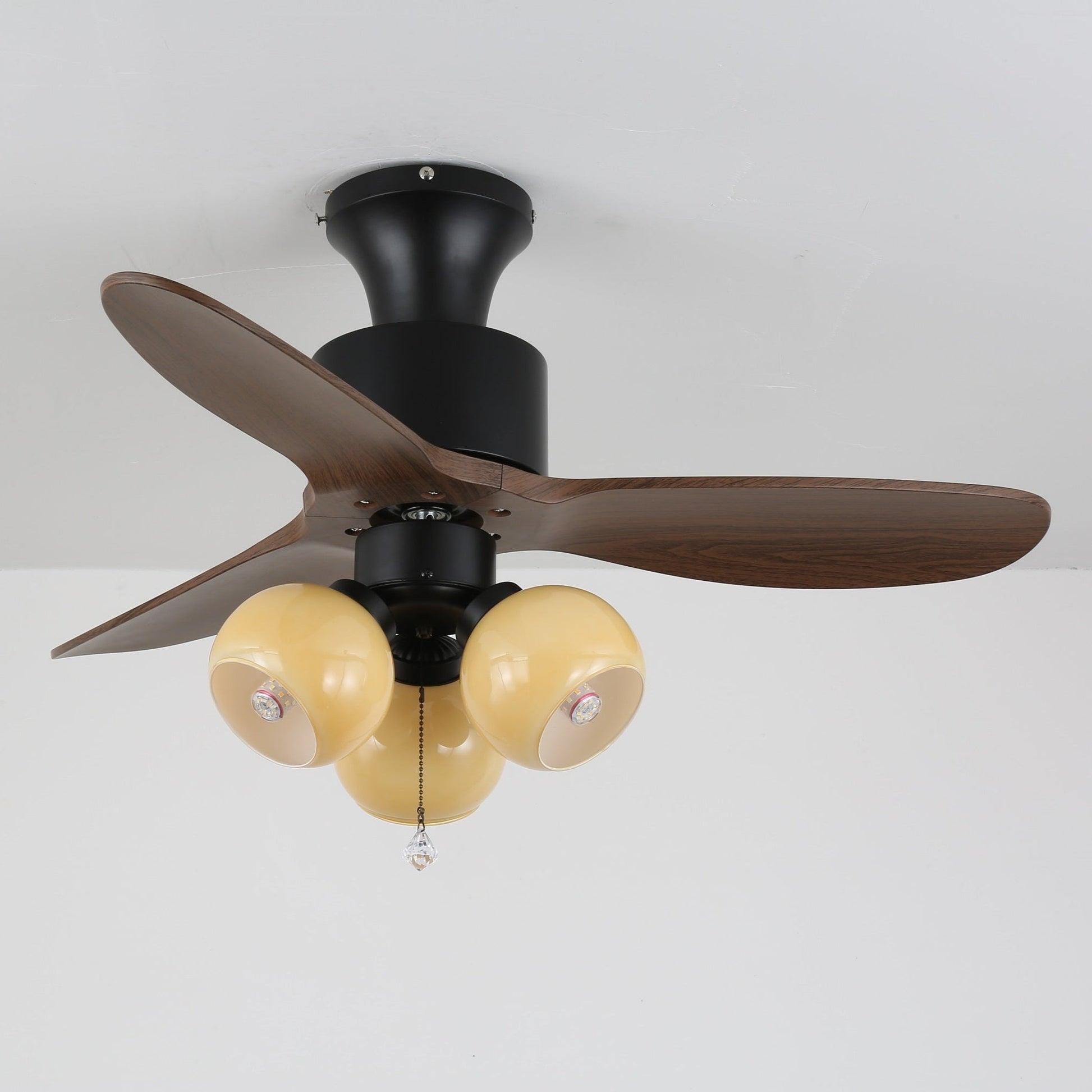 Lumo Orb | Modern Ceiling Fan Light with Gradient Amber Globes 10