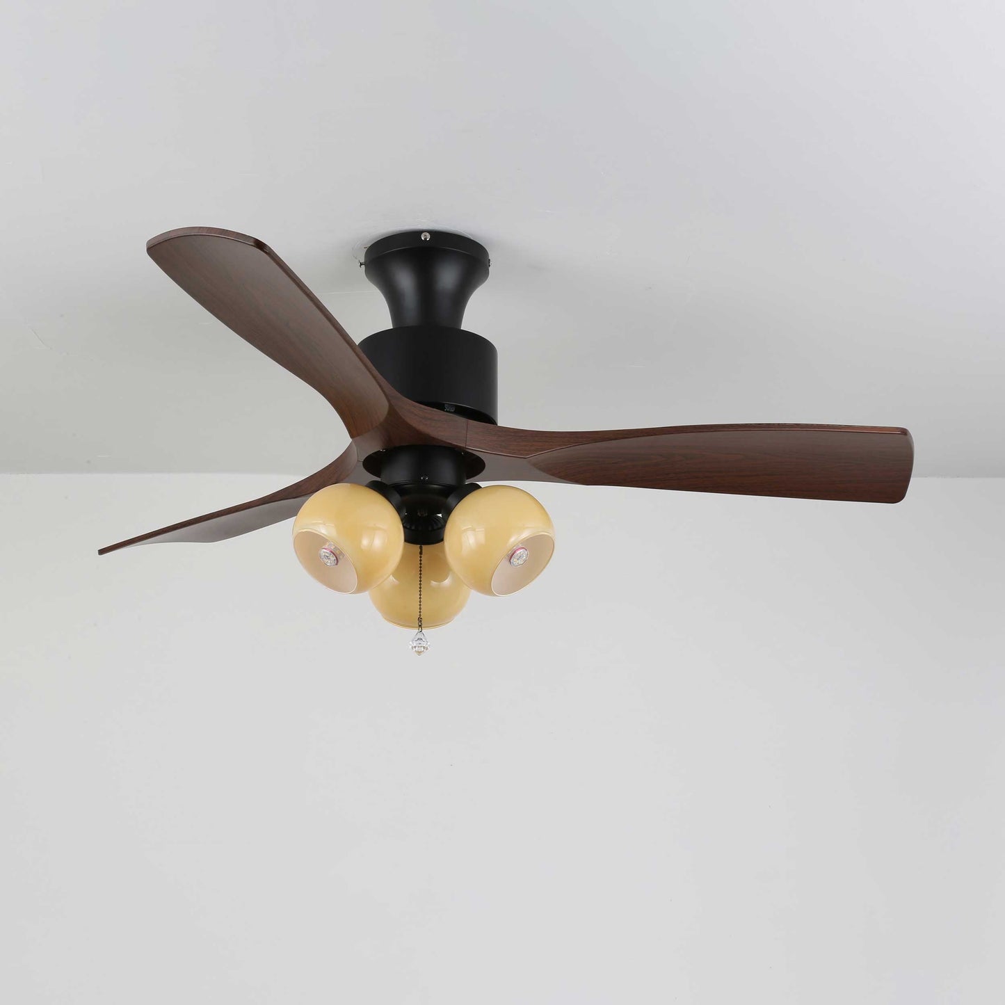 Lumo Orb | Modern Ceiling Fan Light with Gradient Amber Globes 11