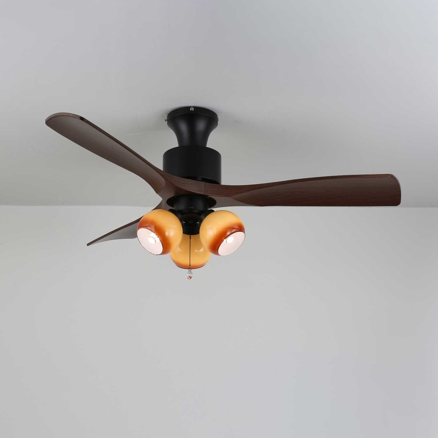 Lumo Orb | Modern Ceiling Fan Light with Gradient Amber Globes 3