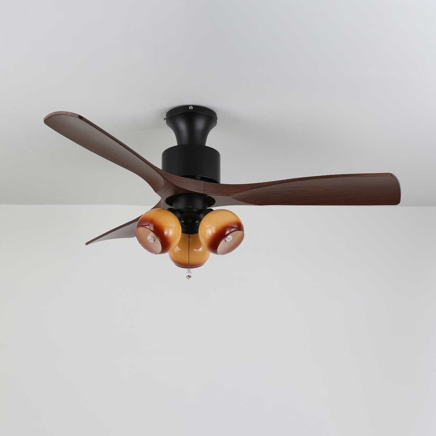 Lumo Orb | Modern Ceiling Fan Light with Gradient Amber Globes 4