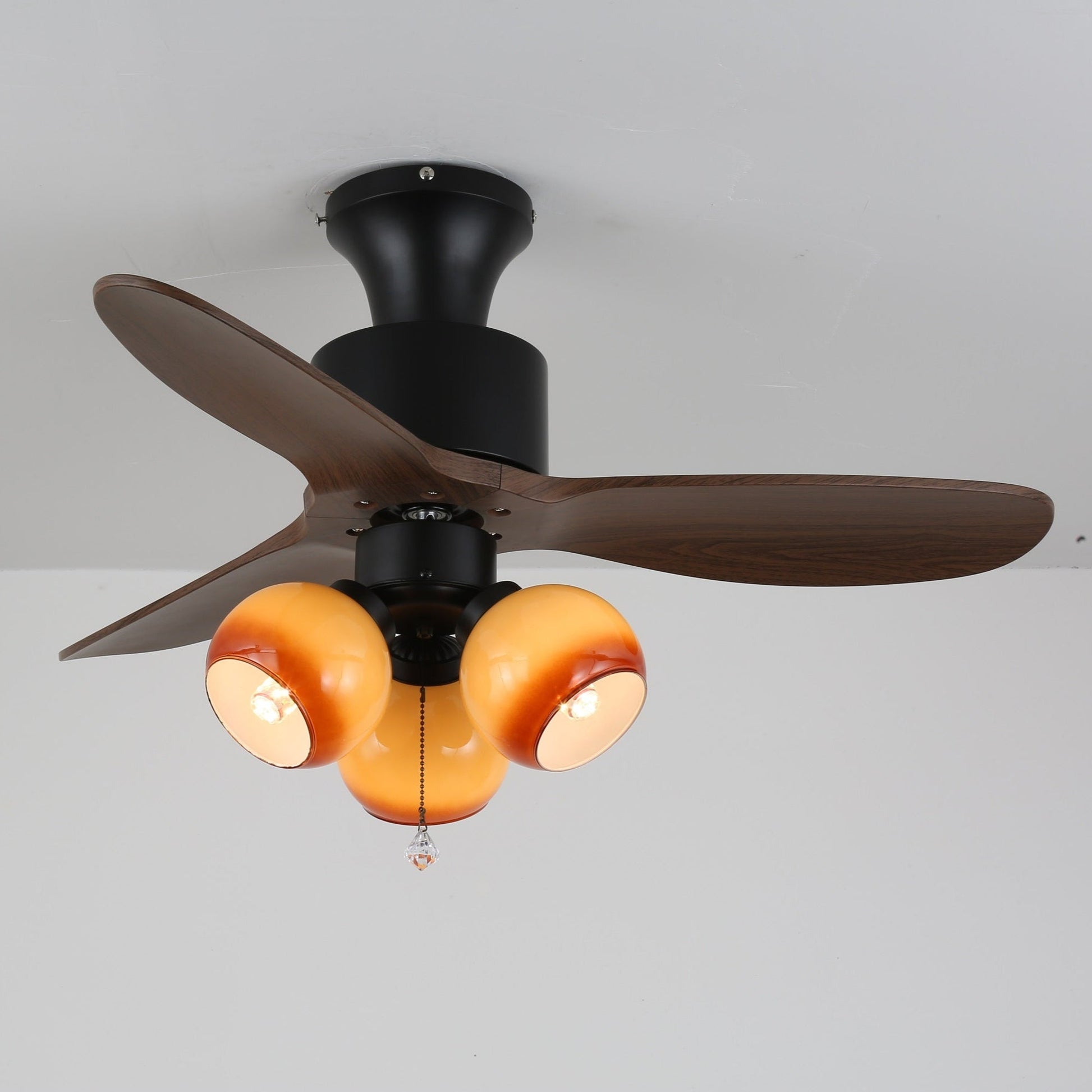 Lumo Orb | Modern Ceiling Fan Light with Gradient Amber Globes 5