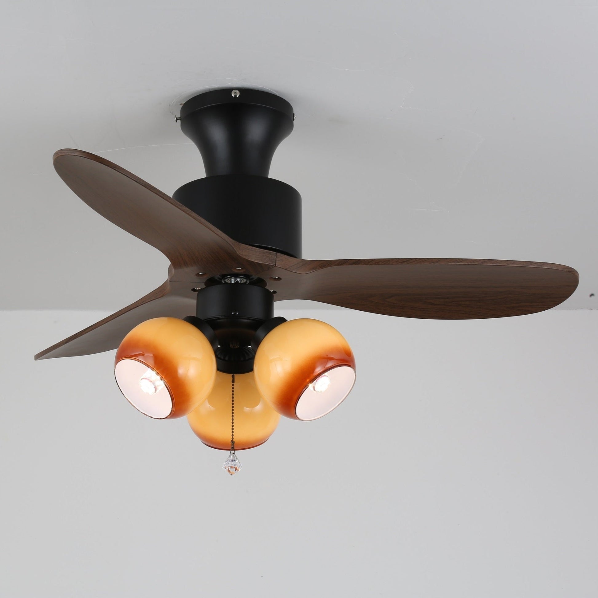 Lumo Orb | Modern Ceiling Fan Light with Gradient Amber Globes 6