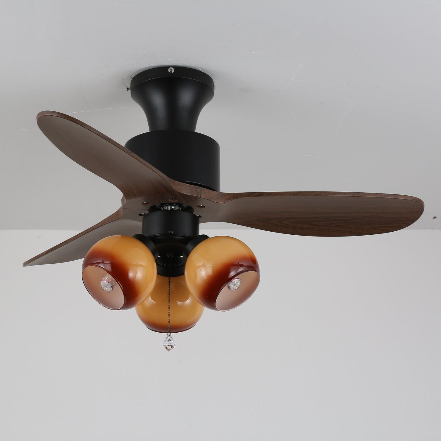 Lumo Orb | Modern Ceiling Fan Light with Gradient Amber Globes 7