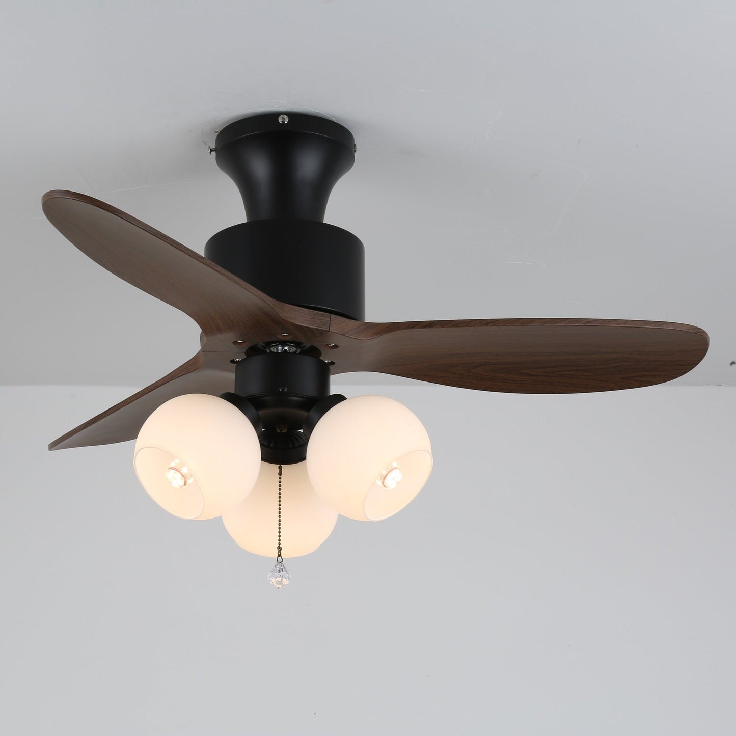 Lumo Orb | Modern Ceiling Fan Light with Gradient Amber Globes 8