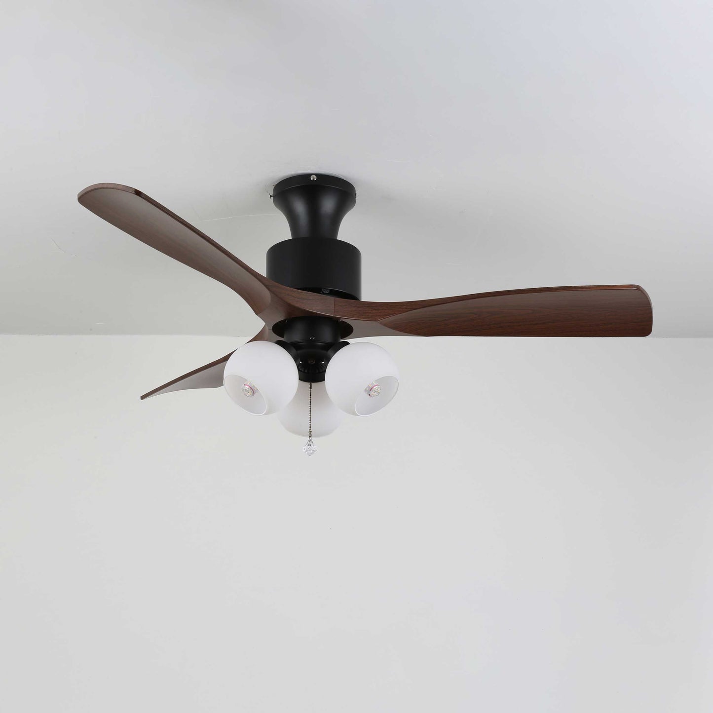 Lumo Orb | Modern Ceiling Fan Light with Gradient Amber Globes 9