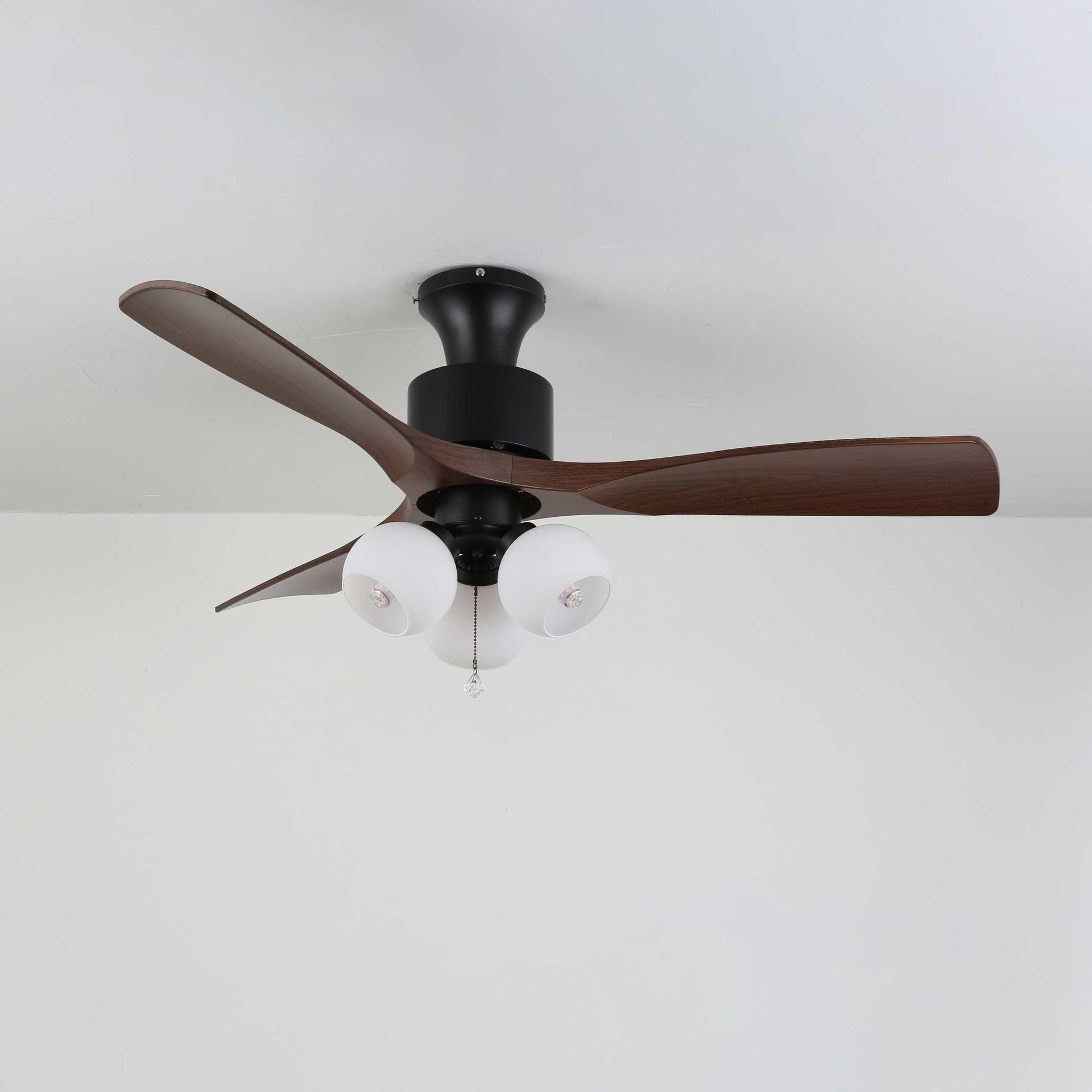 Lumo Orb | Modern Ceiling Fan Light with Gradient Amber Globes 9