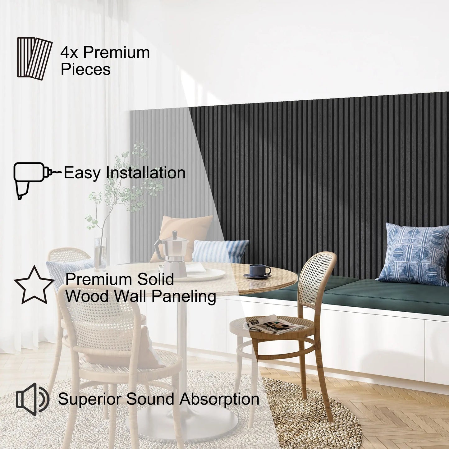 Pannelli da parete in legno a doghe acustiche MDF