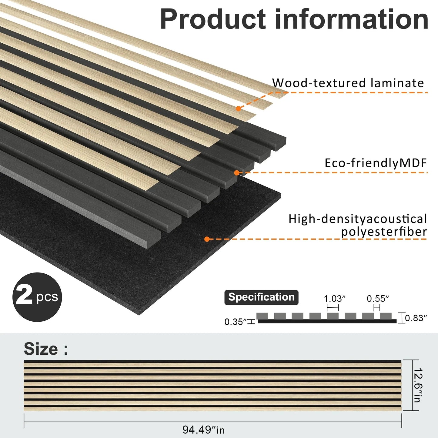 Pannelli da parete in legno a doghe acustiche MDF