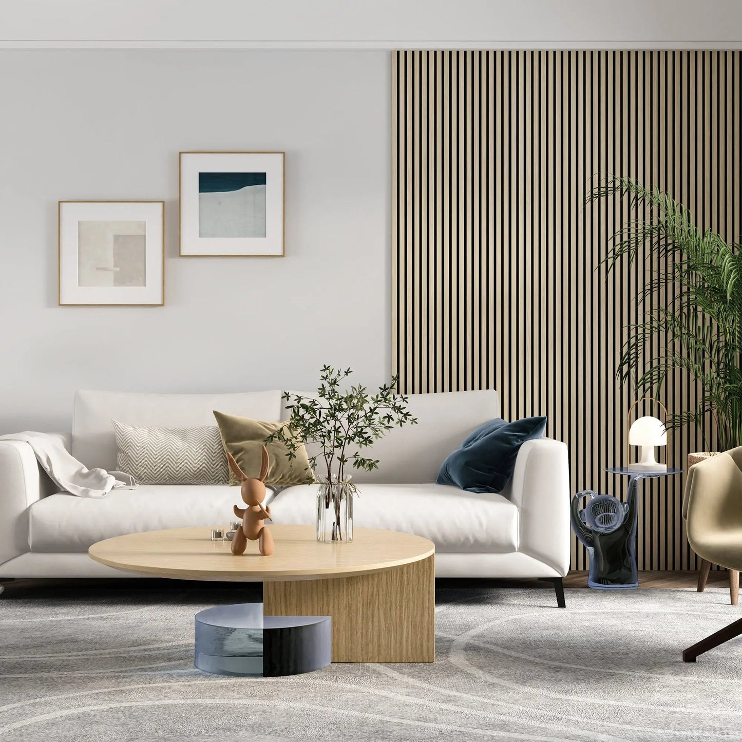 Pannelli da parete in legno a doghe acustiche MDF