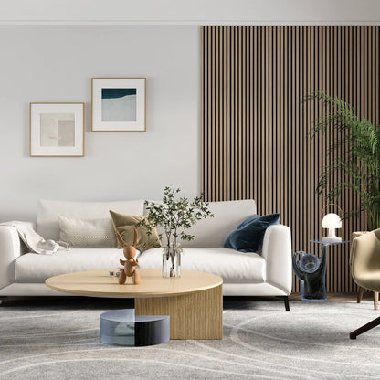 Pannelli da parete in legno a doghe acustiche MDF
