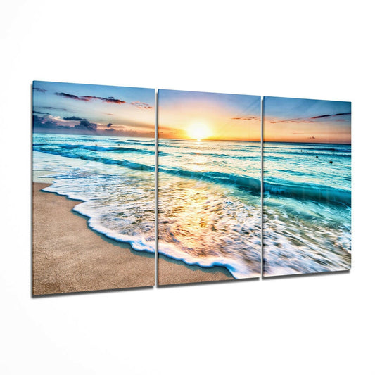 Arte de pared de vidrio de playa Turquesa