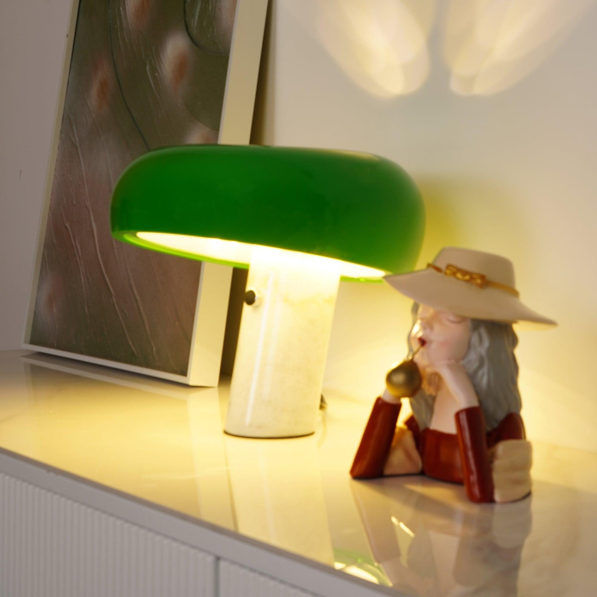Marble Table Lamp | Elegant Carrara Base for Nightstands and Desks 5