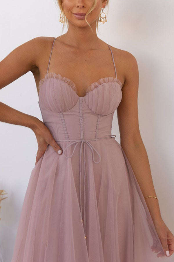 Maxi Dress | Elegant Flowy Chiffon Gown with Sleeveless Design 4