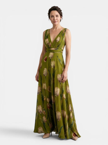 Maxi Dress | V-Neck Wrap Design with Adjustable Tie 7