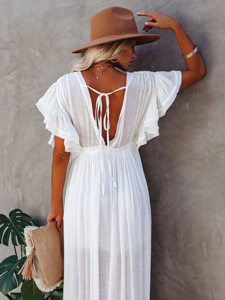 Maxi Dress for Women | Flowy Cotton Blend With Puff Sleeves 2