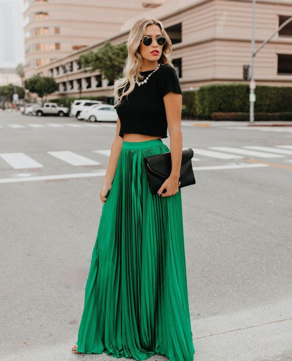 Maxi Skirt | High Waist Pleated Design for Effortless Elegance 2
