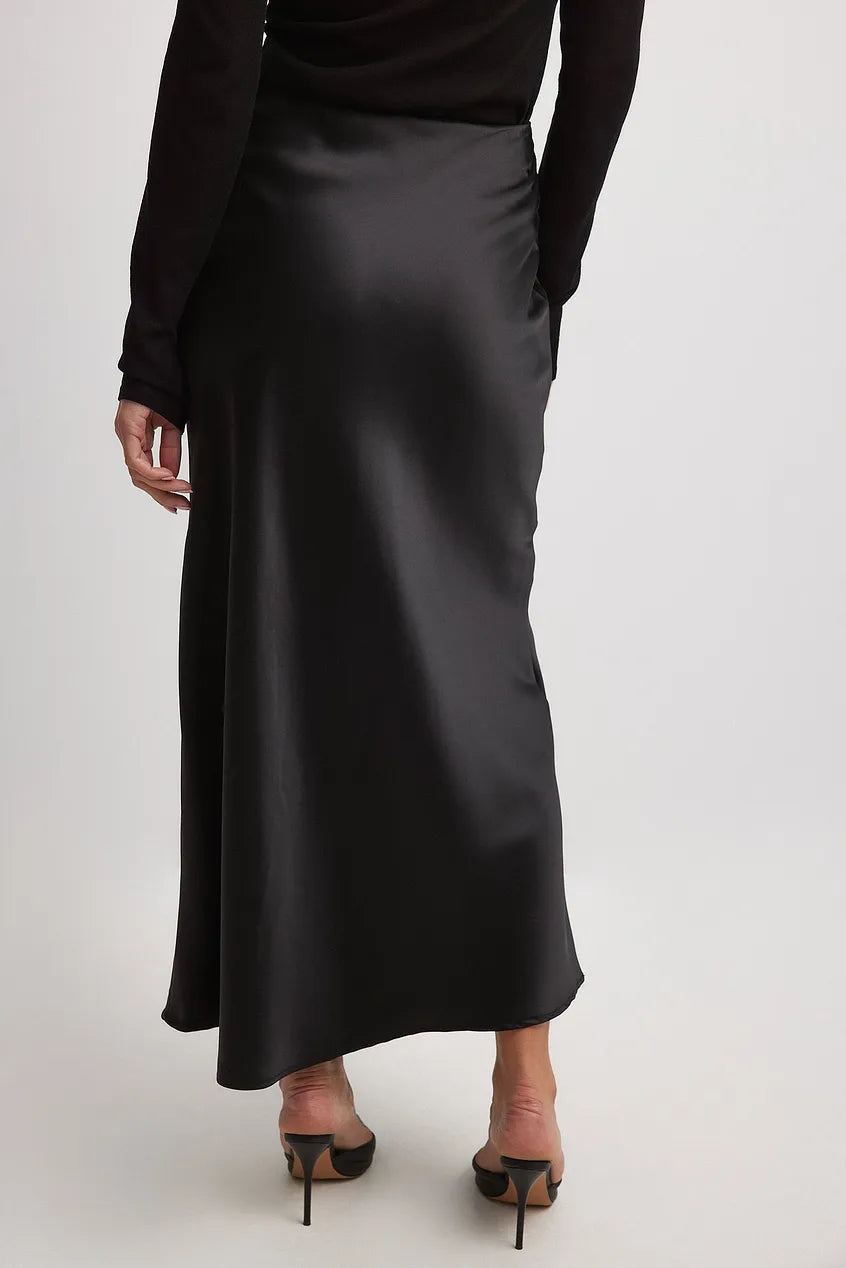 Maxi Skirt | Sleek Satin A-Line Design for Elegant Occasions 3