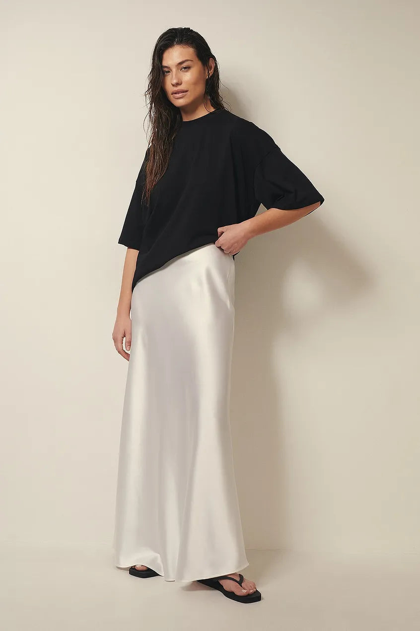 Maxi Skirt | Sleek Satin A-Line Design for Elegant Occasions 4