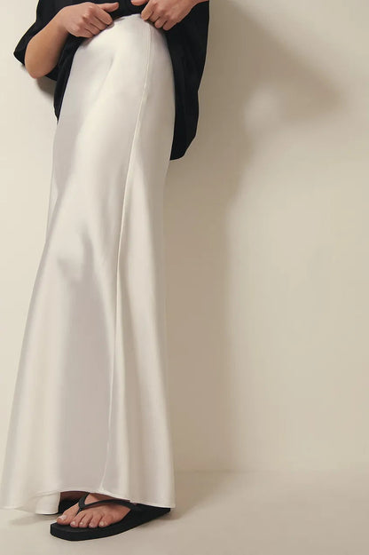 Maxi Skirt | Sleek Satin A-Line Design for Elegant Occasions 7