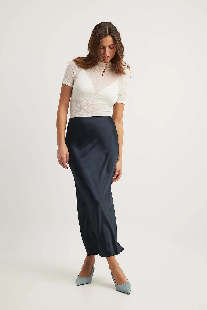 Maxi Skirt | Sleek Satin A-Line Design for Elegant Occasions 8