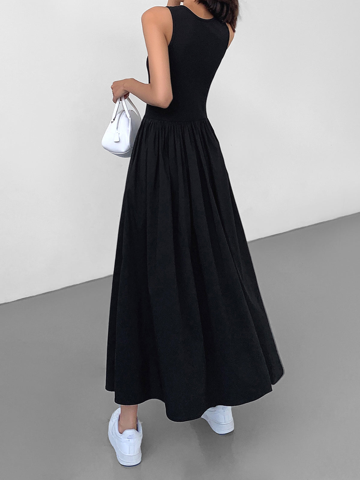 Maxi Sleeveless Dress | Cotton Blend Jersey with Regular Fit 1