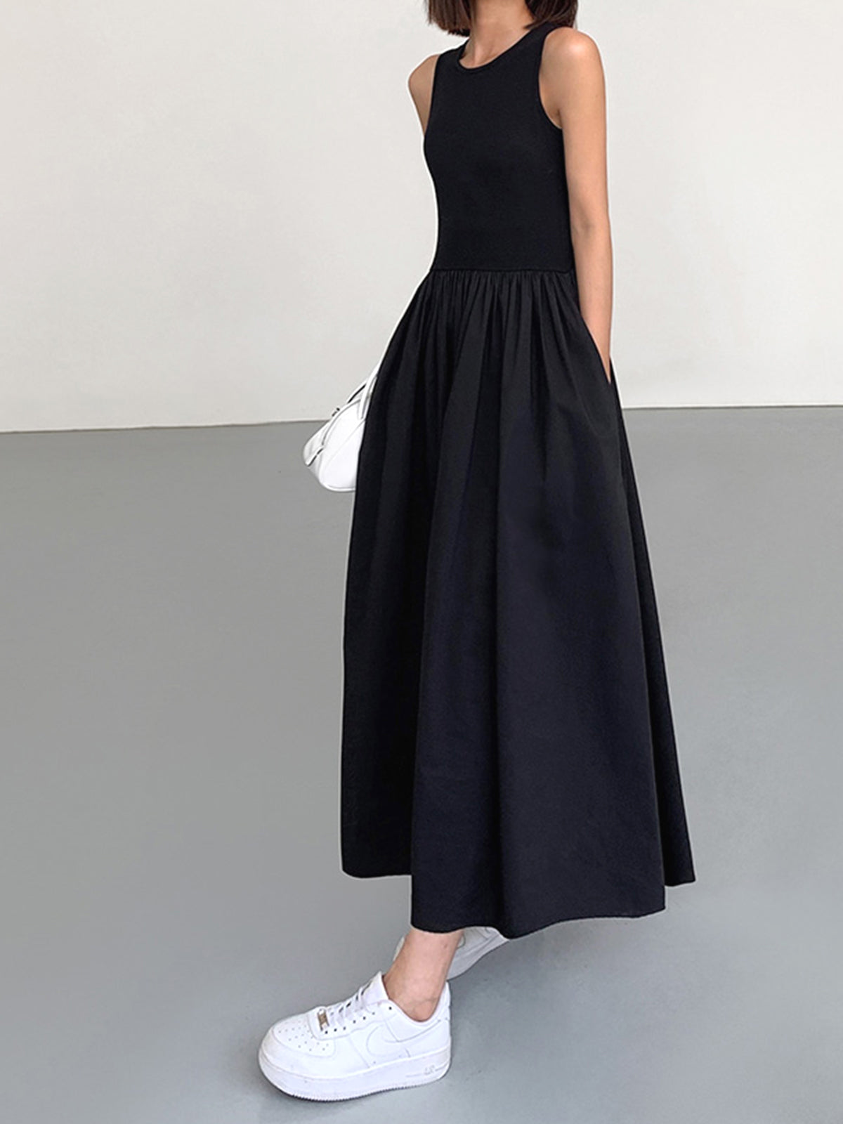 Maxi Sleeveless Dress | Cotton Blend Jersey with Regular Fit 2