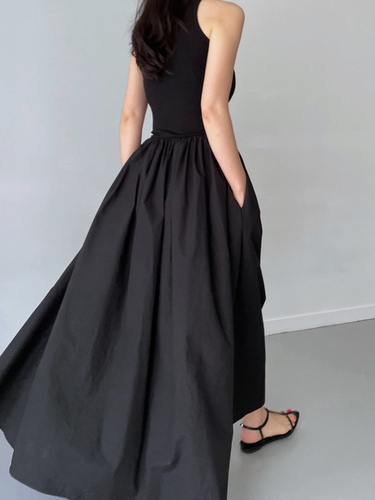 Maxi Sleeveless Dress | Cotton Blend Jersey with Regular Fit 3