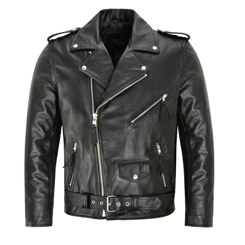 Men's Biker Jacket | Durable Leather with Structured Zip Design 0