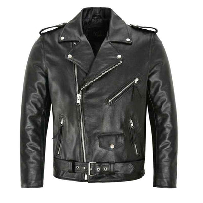 Men's Biker Jacket | Durable Leather with Structured Zip Design 0
