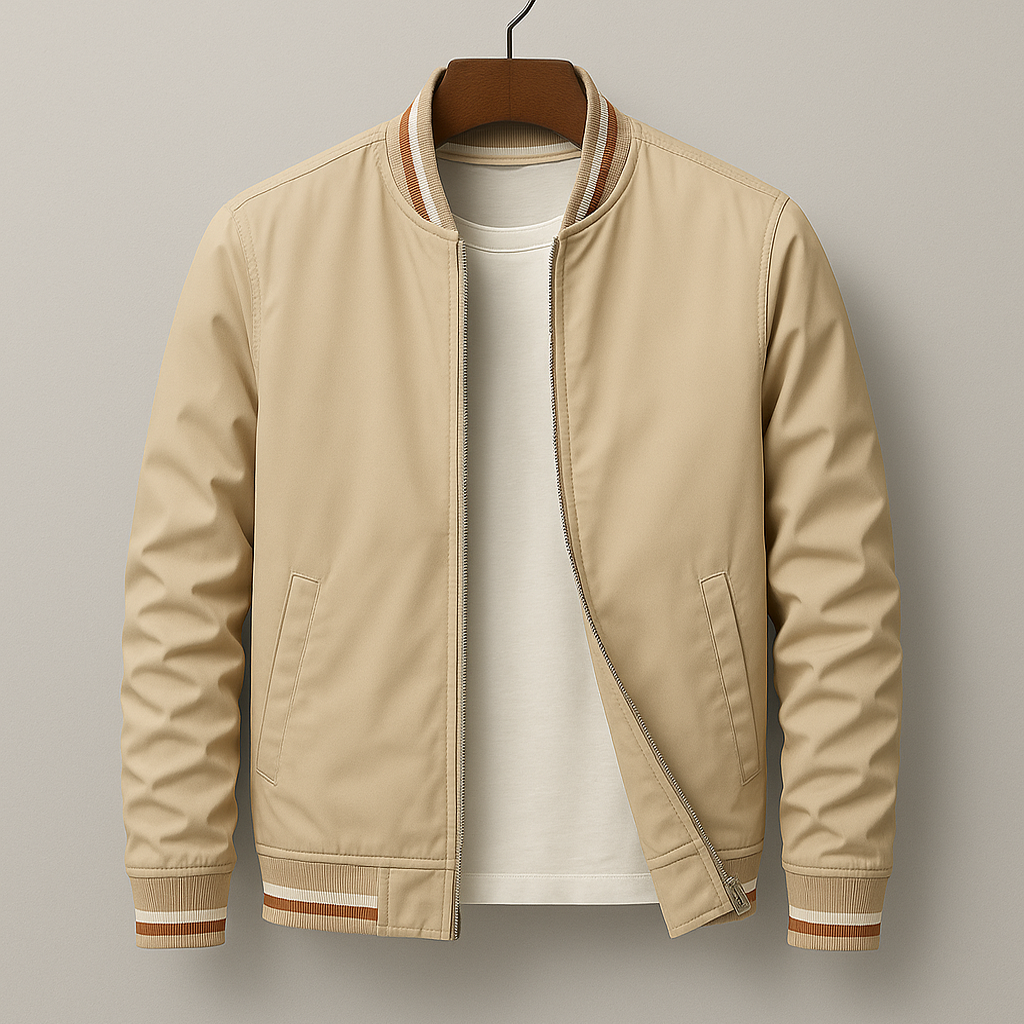 Men's Bomber Jacket | Lightweight Polyester with Modern Tailored Fit 1
