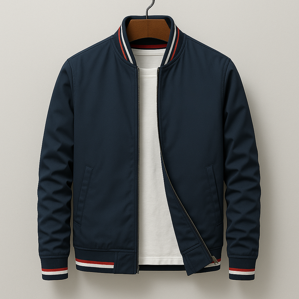 Men's Bomber Jacket | Lightweight Polyester with Modern Tailored Fit 4