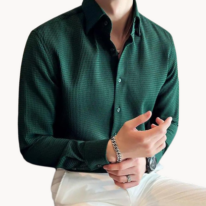 Men's Dress Shirt | Honeycomb Tailored Fit with Classic Collar 0