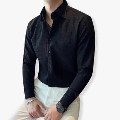 Men's Dress Shirt | Honeycomb Tailored Fit with Classic Collar 1