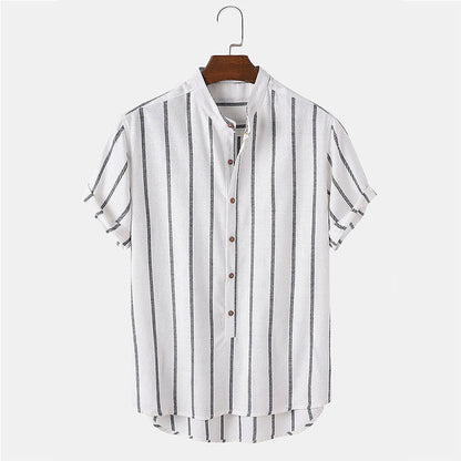 Men's Matching Shirt and Shorts Set | Lightweight Breathable Fabric with Classic Stripes 4