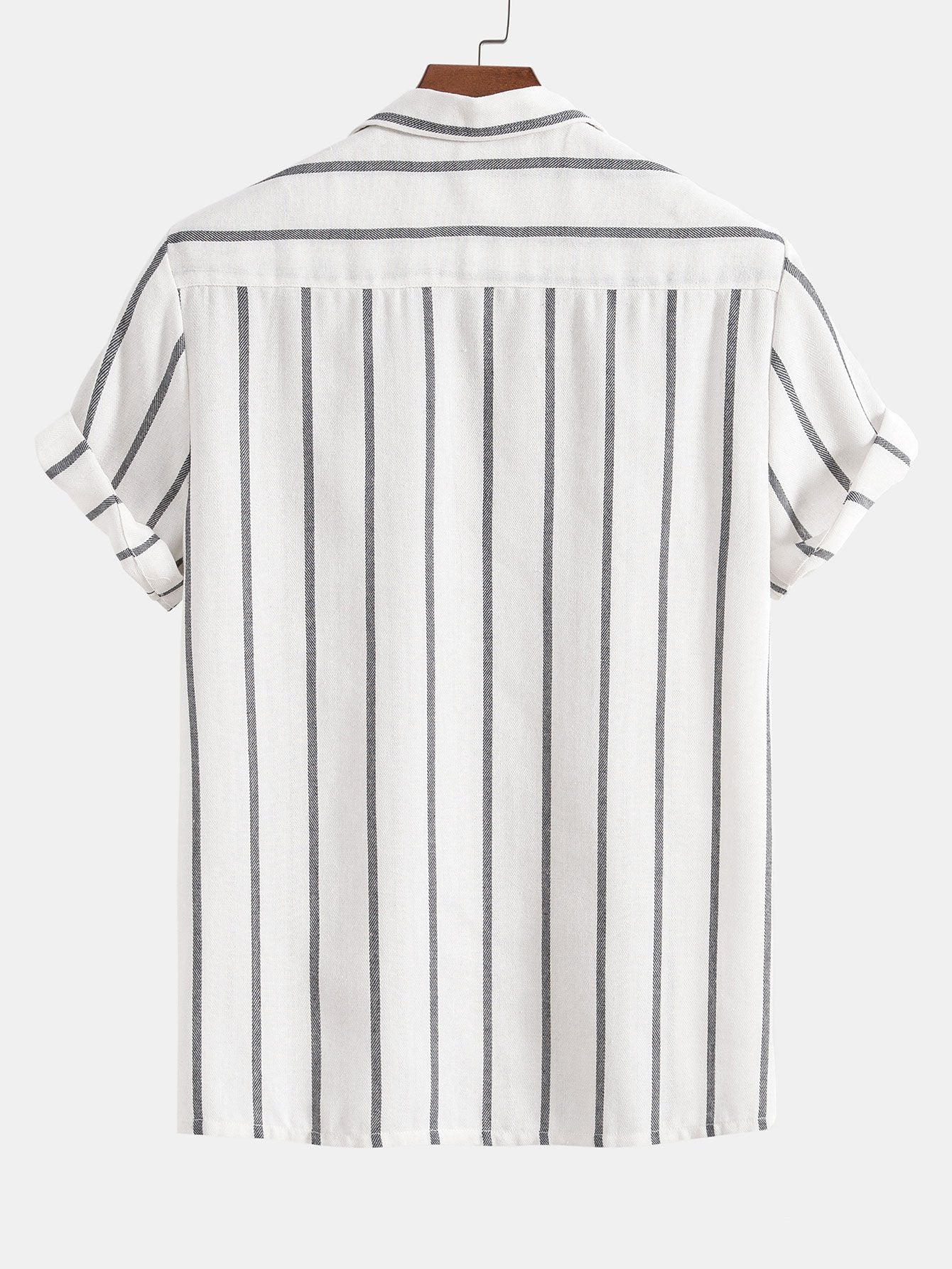Men's Matching Shirt and Shorts Set | Lightweight Breathable Fabric with Classic Stripes 5