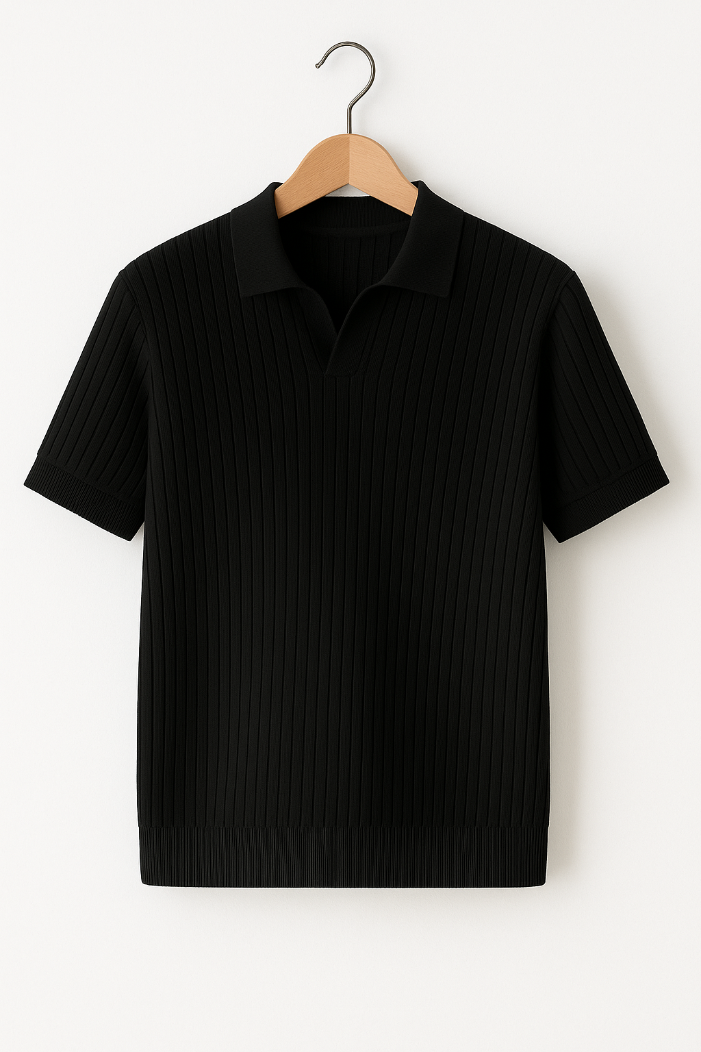 Men's Polo Shirt | Breathable Ribbed Knit with Open Collar for Golf & Casual Wear 3