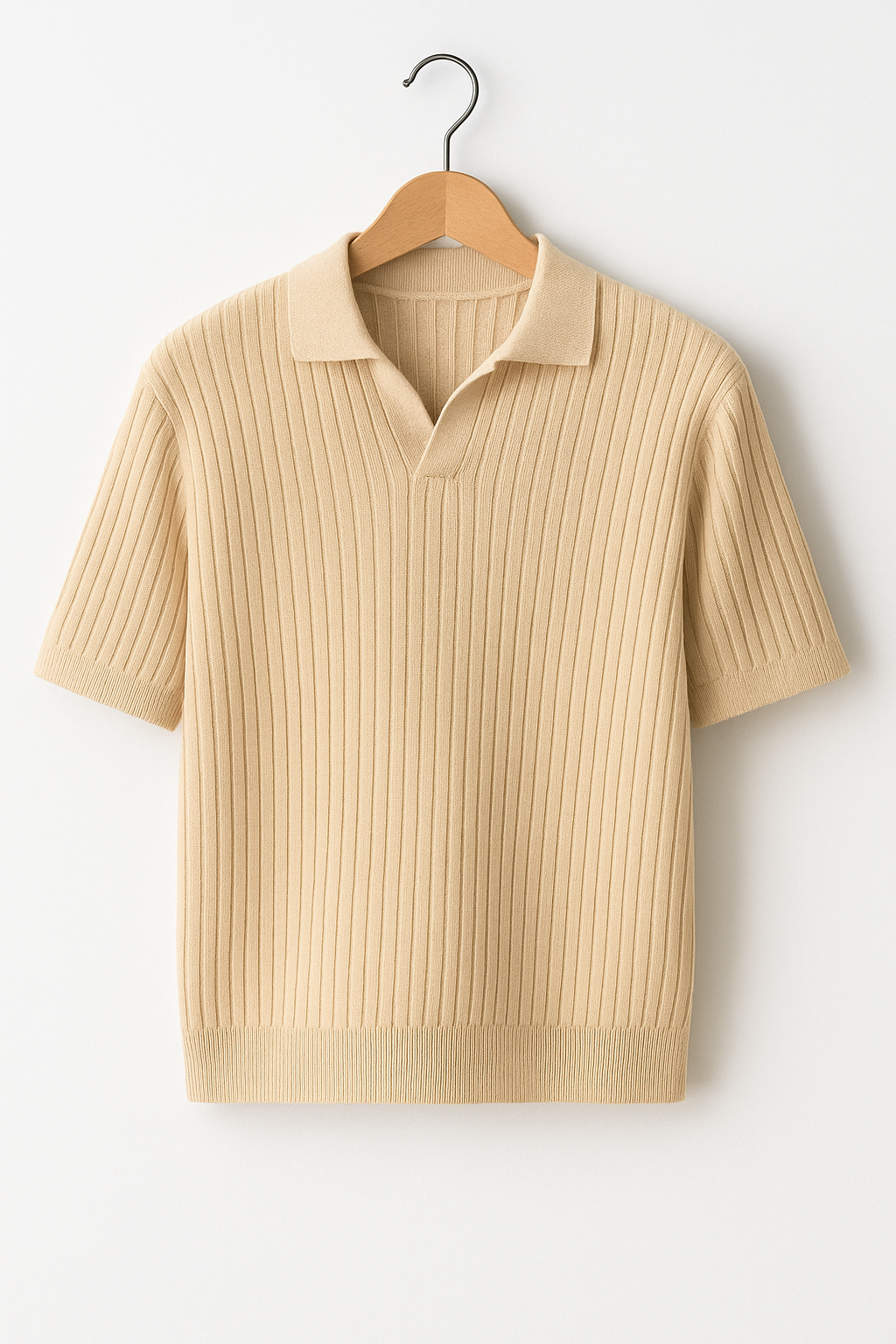 Men's Polo Shirt | Breathable Ribbed Knit with Open Collar for Golf & Casual Wear 5