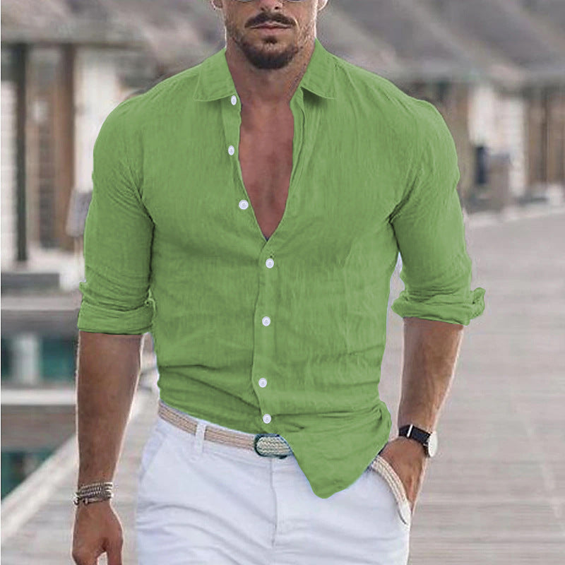 Men's Shirt | Breathable V-Neck with Button Placket for Casual Comfort 6