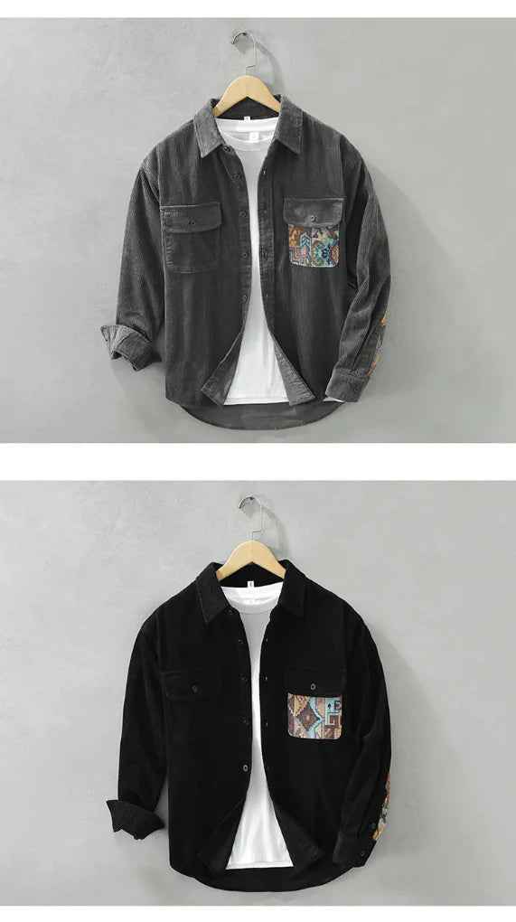 Men's Shirt | Vintage-Inspired Cotton Blend Long Sleeve for Casual Elegance 5