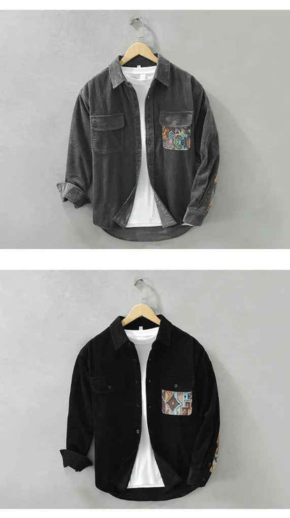 Men's Shirt | Vintage-Inspired Cotton Blend Long Sleeve for Casual Elegance 5