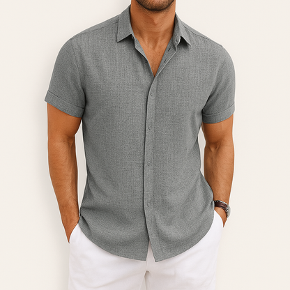 Men's Short Sleeve Button Up Shirt | Lightweight & Breathable Casual Wear 1