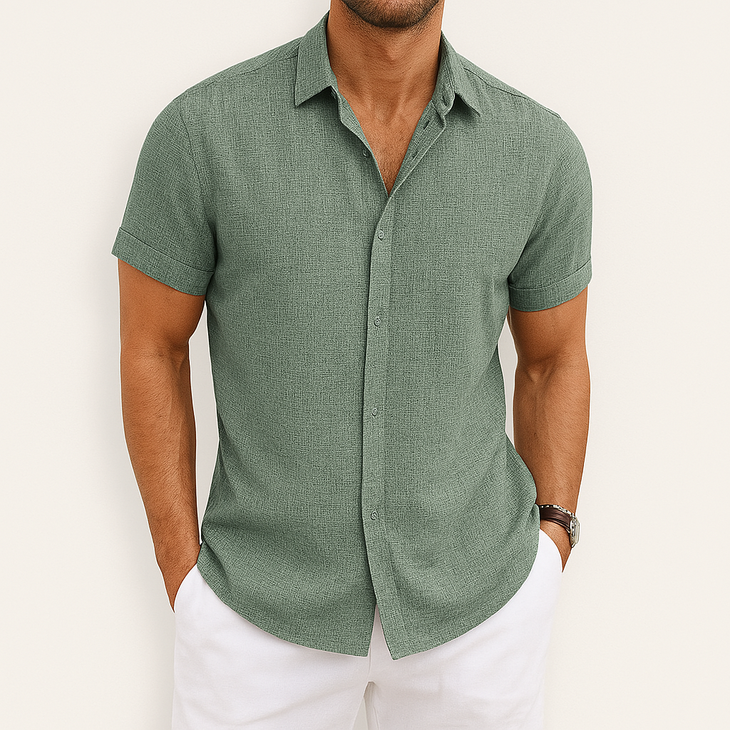 Men's Short Sleeve Button Up Shirt | Lightweight & Breathable Casual Wear 2