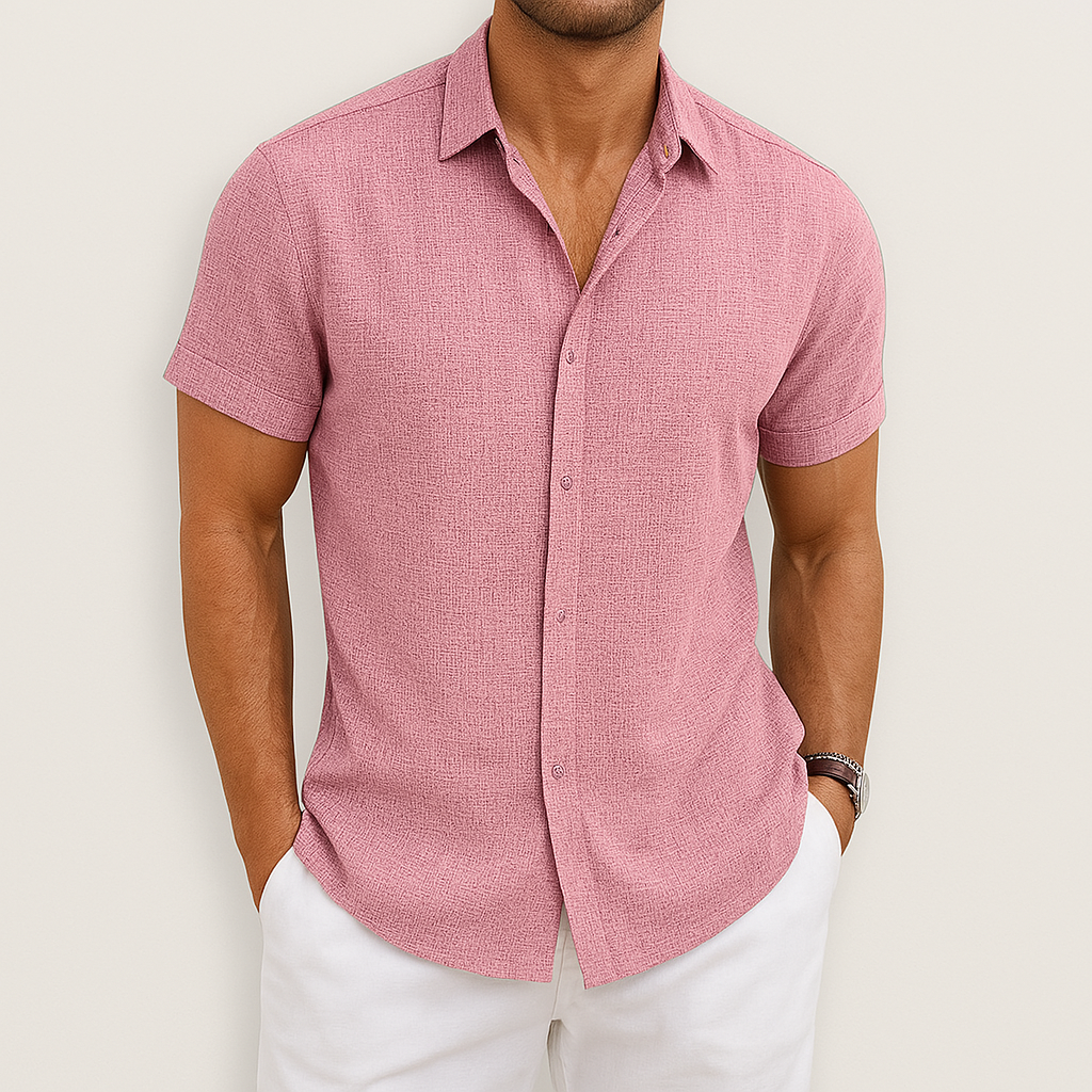 Men's Short Sleeve Button Up Shirt | Lightweight & Breathable Casual Wear 4