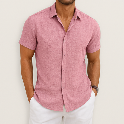 Men's Short Sleeve Button Up Shirt | Lightweight & Breathable Casual Wear 4